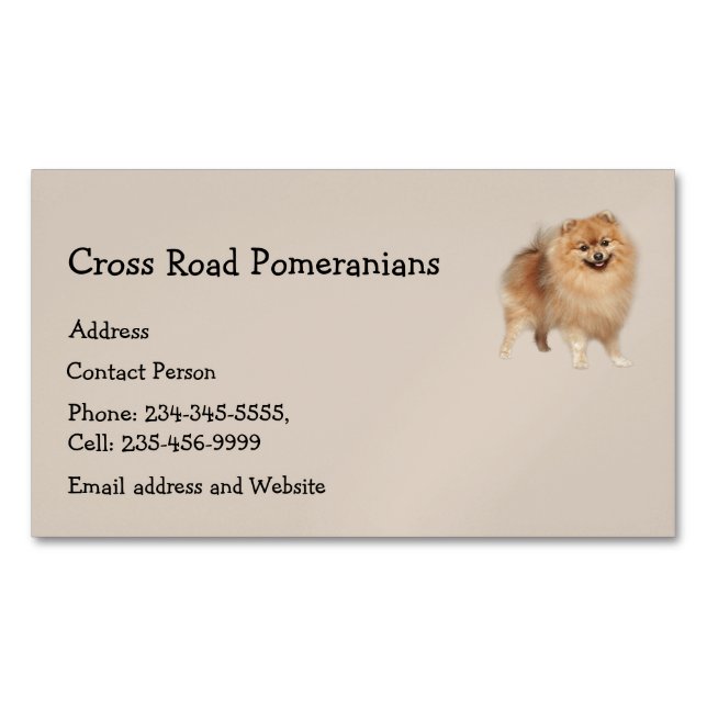 Spitz Hunde Tier Magnetische Visitenkarte (Vorderseite)