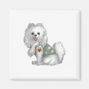 Spitz I Liebe Mama Tattoo Hundeshirt Funny Mothe Magnet