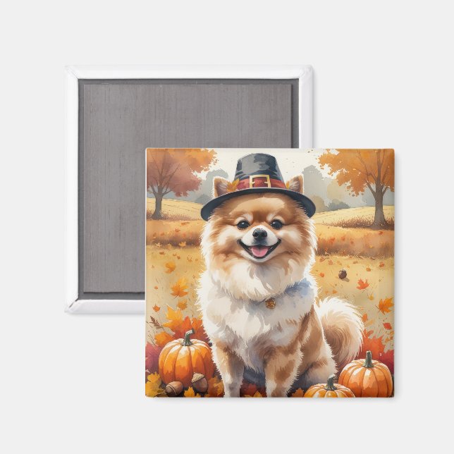Spitz im Herbst lässt Erntedank Kunst Magnet (Vorderseite/Rückseite)