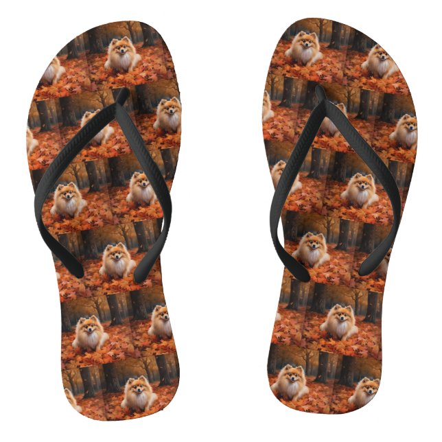 Spitz im Herbst Leaves Fall Inspiriert Flip Flops (Fußbett)