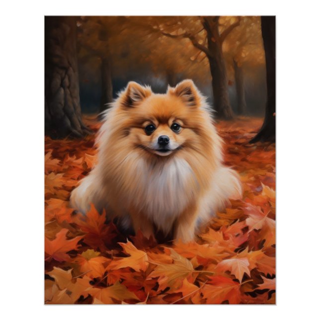 Spitz im Herbst Leaves Fall Inspiriert Poster (Vorderseite)