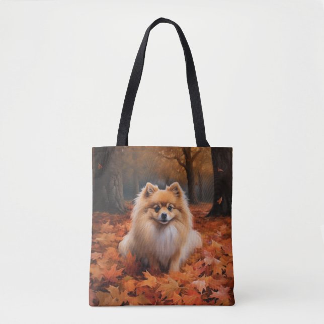 Spitz im Herbst Leaves Fall Inspiriert Tasche (Vorderseite)