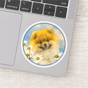 Spitz in der Malerei von Daisis - Originale Hundek Aufkleber