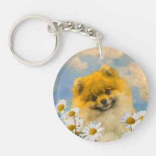 Spitz in der Malerei von Daisis - Originale Hundek Schlüsselanhänger