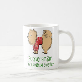 Spitz in einem gegossenen Pullover | Funny Dog Kaffeetasse