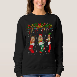Spitz in Sock Xmas Rentier Santa Elf Hund Sweatshirt