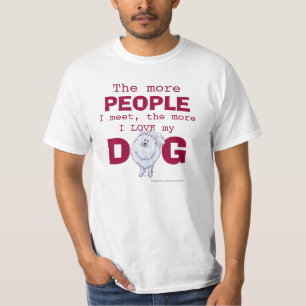 Spitz Je mehr Menschen, Liebe Hund T-Shirt