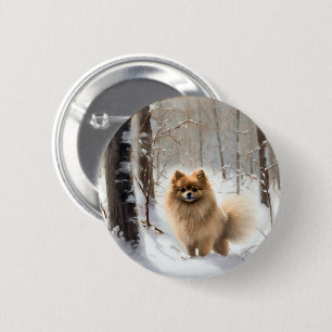 Spitz lässt es Weihnachten schneien Button
