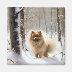 Spitz lässt es Weihnachten schneien Magnet