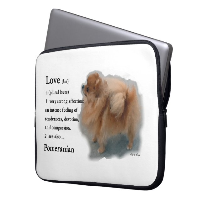 Spitz Liebhaber Geschenke Laptopschutzhülle (Vorderseite Links)