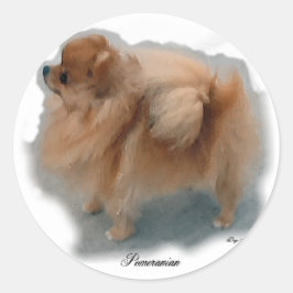 Spitz Liebhaber Geschenke Runder Aufkleber