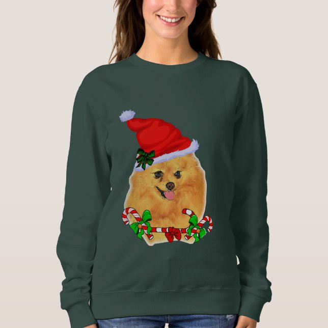 Spitz Liebhaber Weihnachten Sweatshirt (Vorderseite)