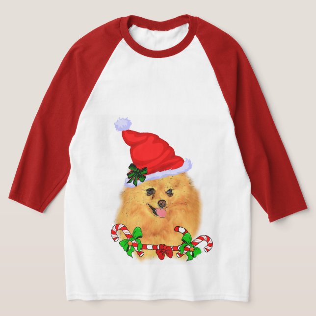 Spitz Liebhaber Weihnachten T-Shirt (Ablage )