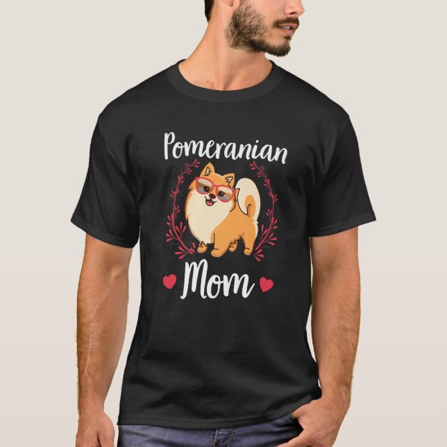 Spitz Mama Dog Eigentümer Spitz T-Shirt (Vorderseite)