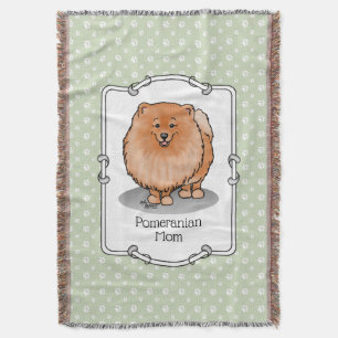 Spitz Mama Pom Mama (orange rot) Niedliche Hunde M Decke