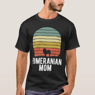Spitz Mama Retro Sunset Hund Lover T-Shirt