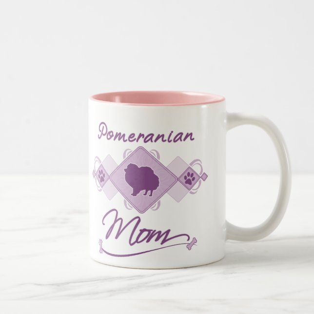 Spitz-Mama Zweifarbige Tasse (Rechts)