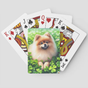 Spitz mit grünem Kleeblatt Spielkarten
