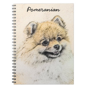 Spitz (Orange) Malerei - Originale Hundekunst Notizblock
