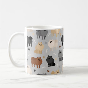 Spitz Paw-Drucke und Dog Bones Kaffee Tasse