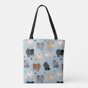 Spitz Paw-Drucke und Hundeknochen Tasche