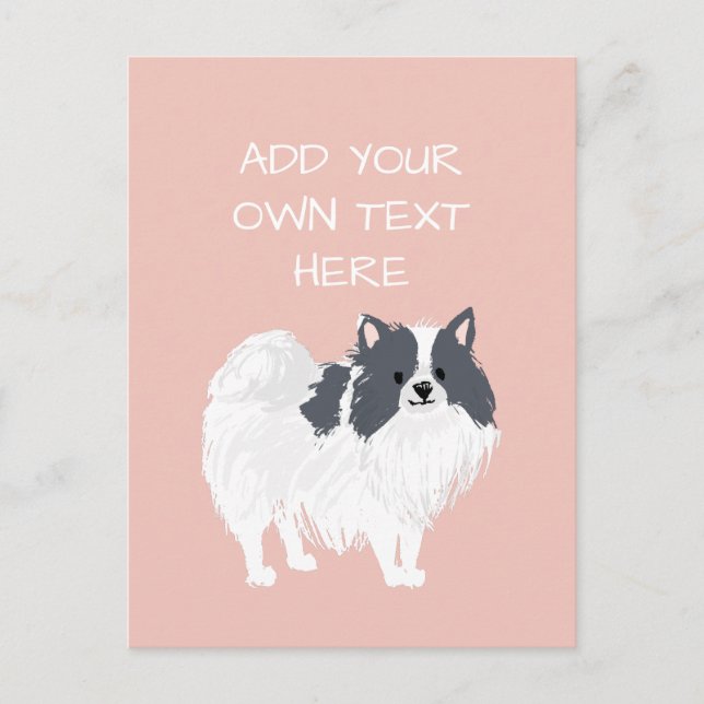 Spitz Personalisierter Hundename Postkarte (Vorderseite)
