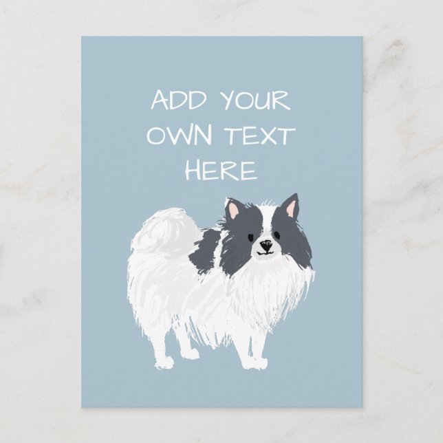 Spitz Personalisierter Hundename Postkarte (Vorderseite)