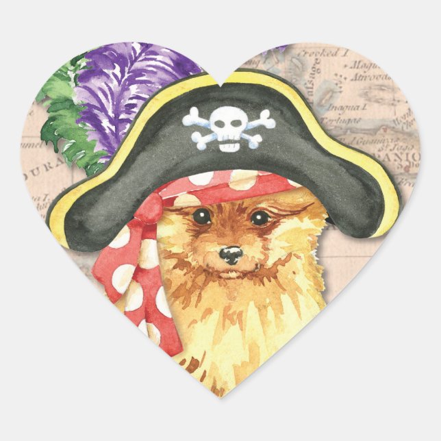 Spitz Pirate Herz-Aufkleber (Vorderseite)