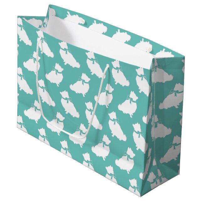 Spitz Pom Doppy Große Geschenktüte (Vorderseite Schrägansicht)