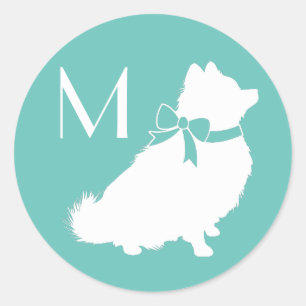 Spitz Pom Doppy Runder Aufkleber
