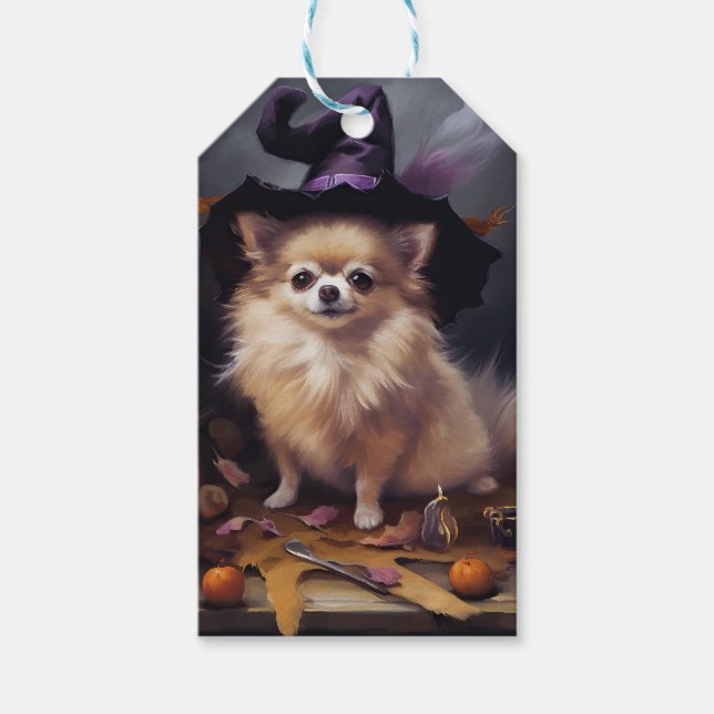 Spitz Pumpkins Halloween Beängstigend Geschenkanhänger (Vorderseite)