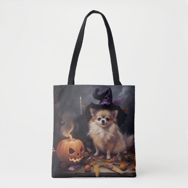Spitz Pumpkins Halloween Beängstigend Tasche (Vorderseite)