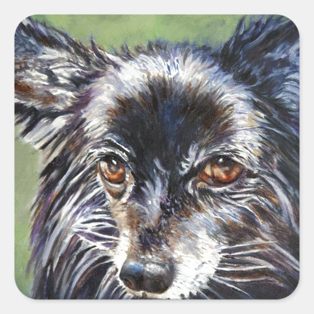 Spitz Quadratischer Aufkleber (Vorderseite)