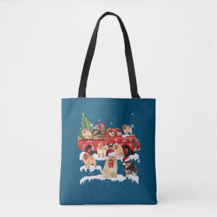 Spitz Reiten Red Truck Xmas Frohe Weihnachten Tasche