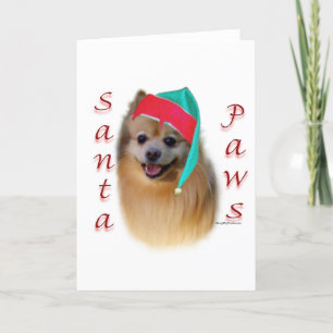 Spitz Santa Paws Feiertagskarte