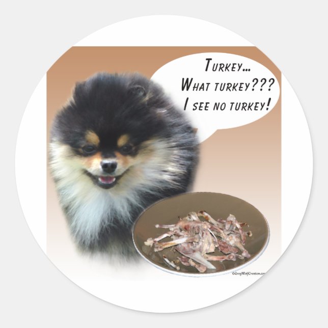Spitz (schwarz) Türkei Runder Aufkleber (Vorderseite)