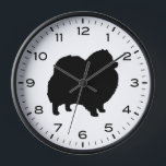 Spitz Silhouette mit Nummern und Minuten Uhr<br><div class="desc">Eine lustige Wanduhr für die Zuhause oder das Büro. Ein originelles Geschenk für Pom Liebhaber. Karo in Jenn’s Doodle World für noch mehr dekorative Uhren und Spitz-Wohngestaltung.</div>