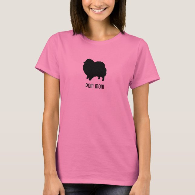 Spitz-Silhouette - Pom Mama - Hundeliebhaber T-Shirt (Vorderseite)