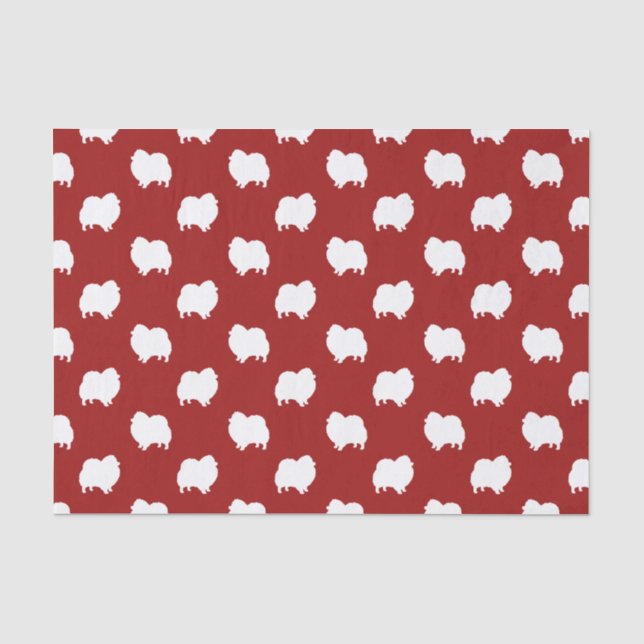 Spitz Silhouetten Muster Rot Seidenpapier (Vorderseite)