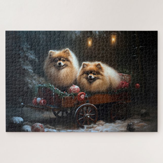 Spitz Snowy Sleigh Weihnachtsdekor (Horizontal)