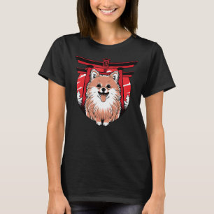 Spitz Torii Gate Funny Dog Sehenswürdigkeit T-Shirt