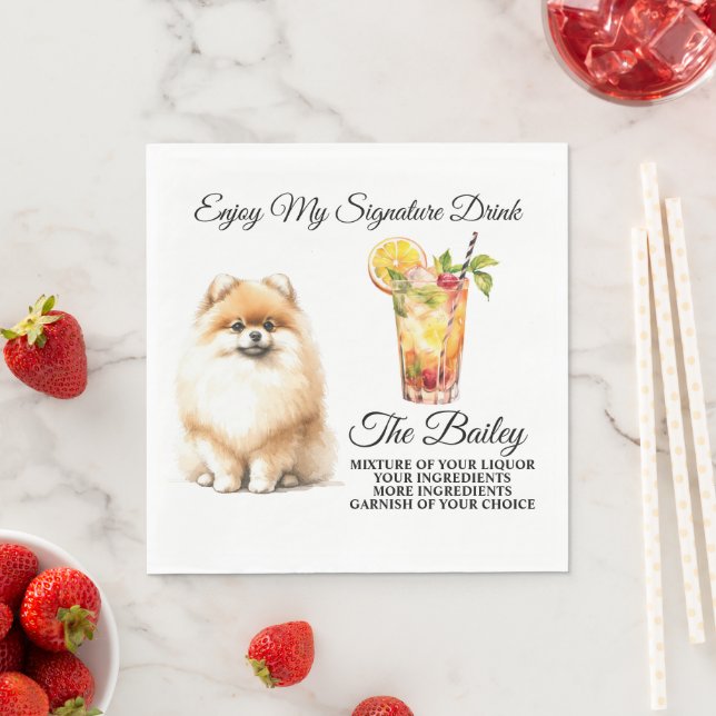 Spitz Unterschrift Drink Hochzeitstiefel Serviette (Beispiel)