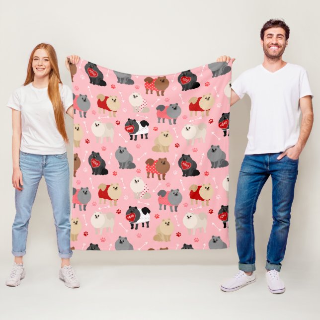Spitz Valentine Muster Fleecedecke (Beispiel)