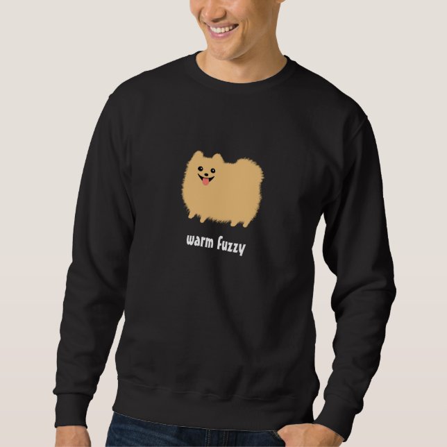 Spitz "warmer flockiger" niedlicher Hund mit Sweatshirt (Vorderseite)