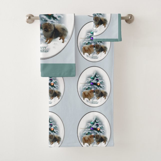 Spitz Weihnachten Badhandtuch Set (Insitu)