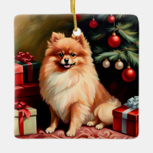 Spitz Weihnachten Keramikornament