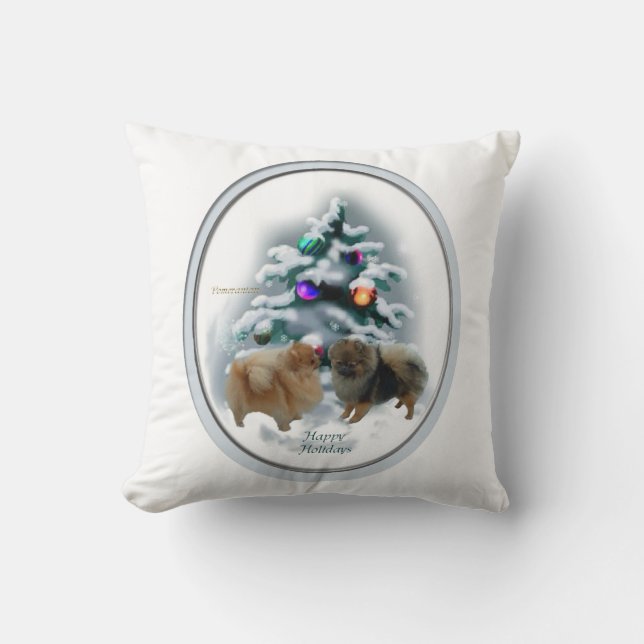 Spitz Weihnachten Kissen (Vorderseite)