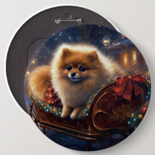 Spitz Weihnachts Feierliche Jahreszeit gebürstet Button