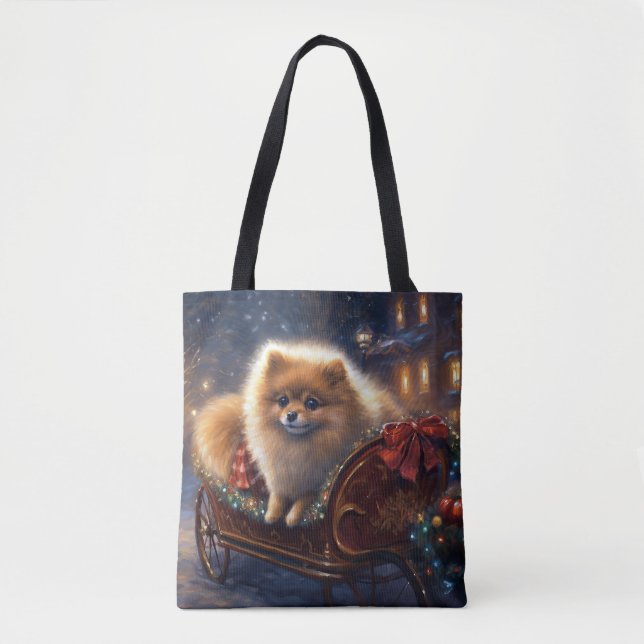 Spitz Weihnachts Feierliche Jahreszeit gebürstet Tasche (Vorderseite)