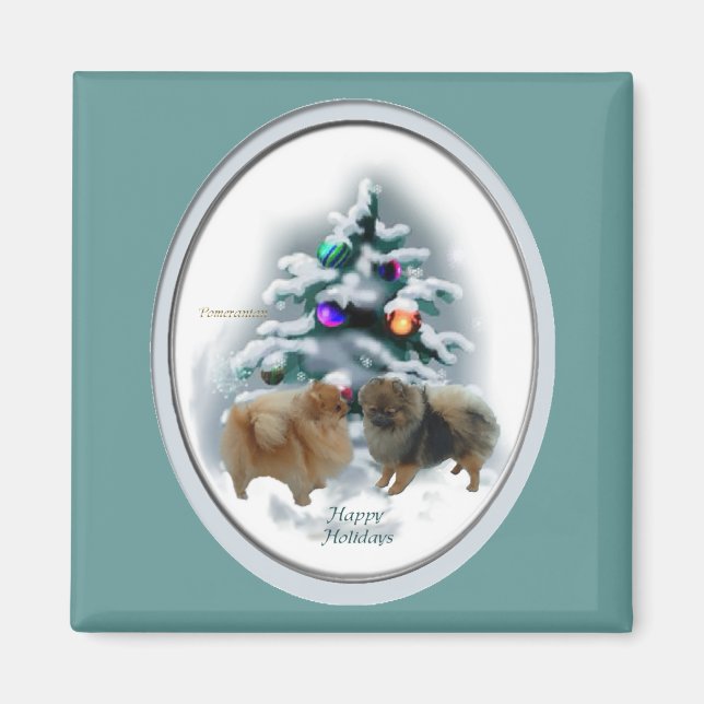 Spitz Weihnachtsgeschenke Magnet (Vorne)